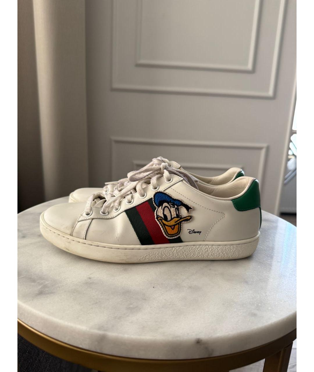 GUCCI Белые кожаные кеды, фото 9