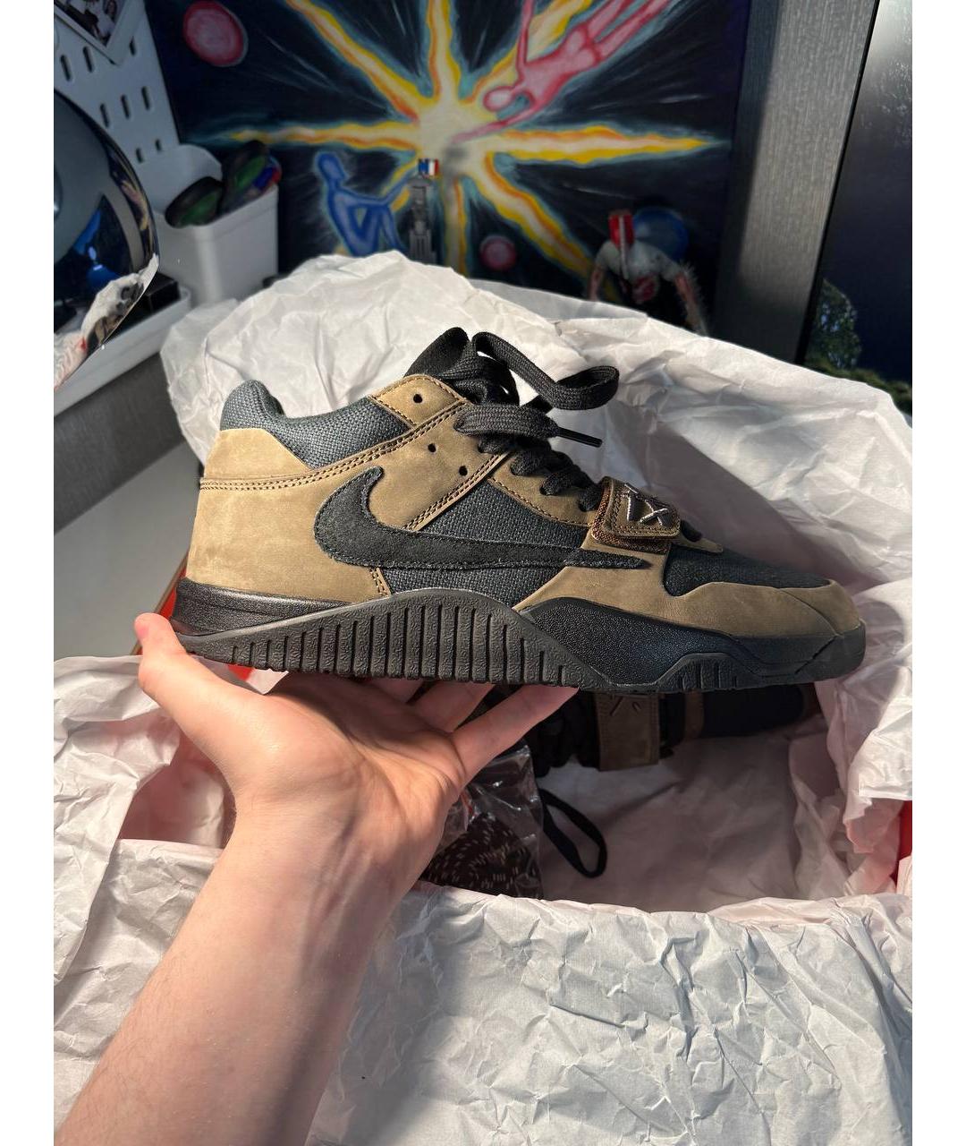 NIKE Коричневые замшевые высокие кроссовки / кеды, фото 9