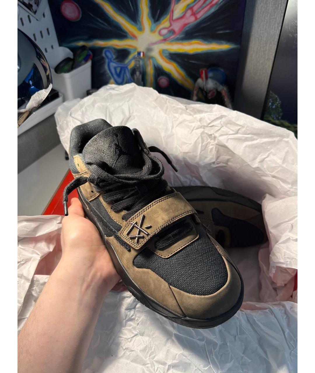 NIKE Коричневые замшевые высокие кроссовки / кеды, фото 3