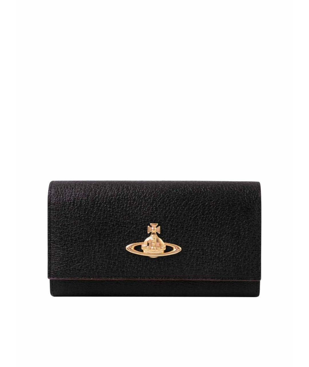 VIVIENNE WESTWOOD Черный кожаный кошелек, фото 1