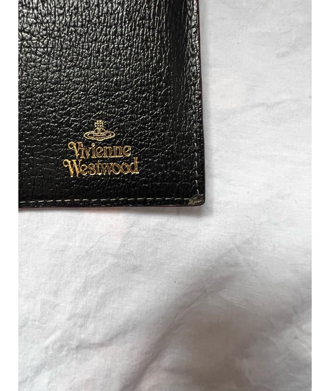 VIVIENNE WESTWOOD Черный кожаный кошелек, фото 6