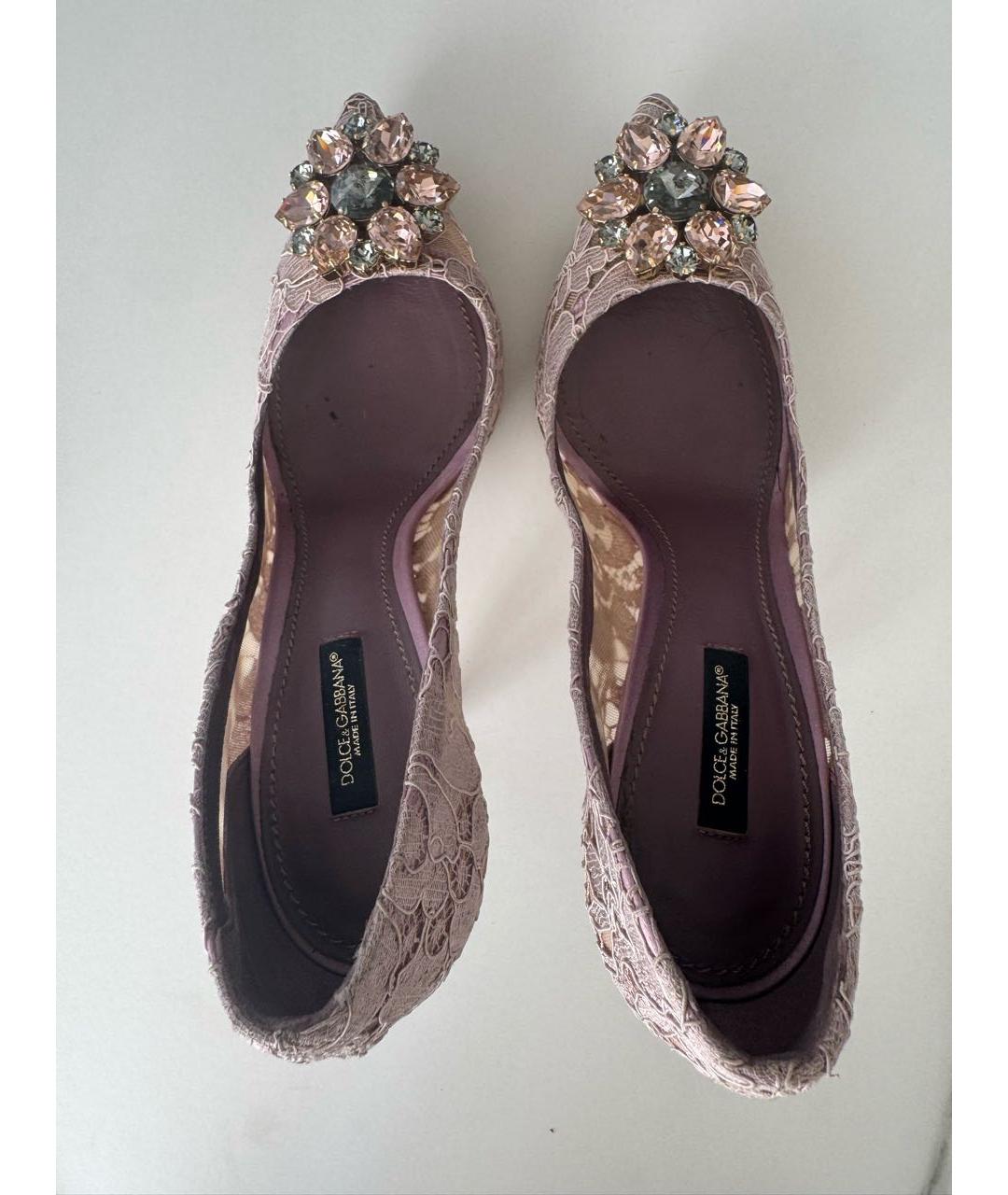 DOLCE&GABBANA Фиолетовые текстильные туфли, фото 4
