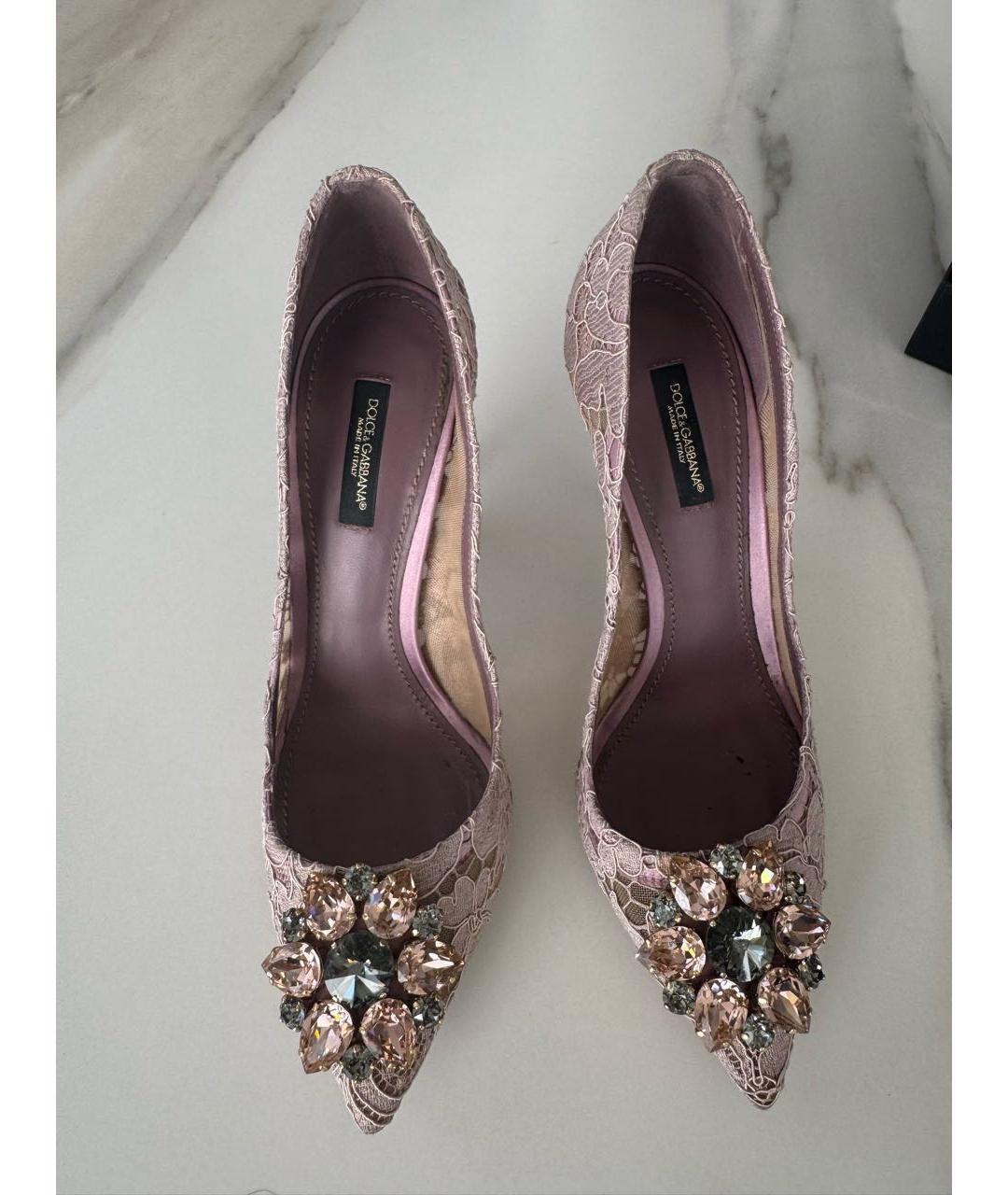 DOLCE&GABBANA Фиолетовые текстильные туфли, фото 3