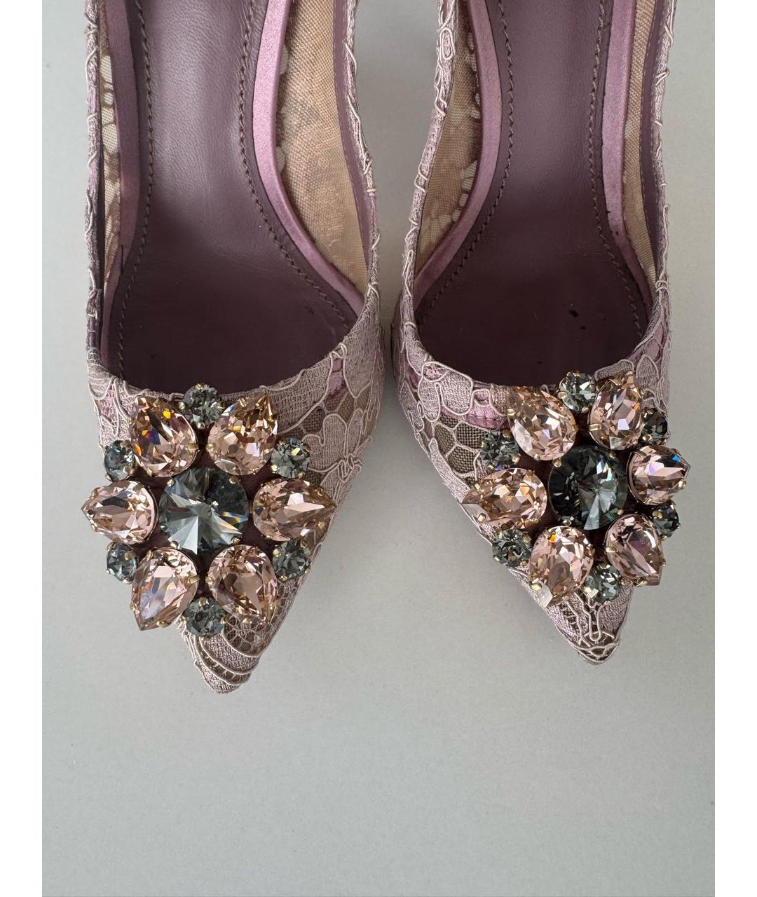 DOLCE&GABBANA Фиолетовые текстильные туфли, фото 5