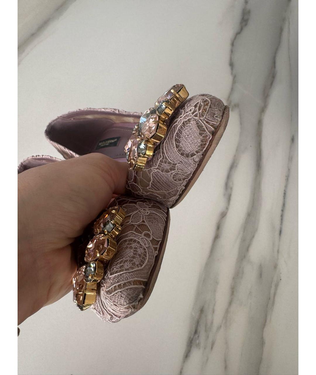 DOLCE&GABBANA Фиолетовые текстильные туфли, фото 6