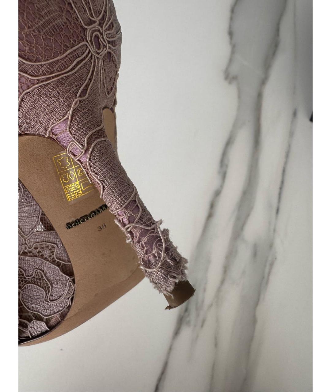 DOLCE&GABBANA Фиолетовые текстильные туфли, фото 8