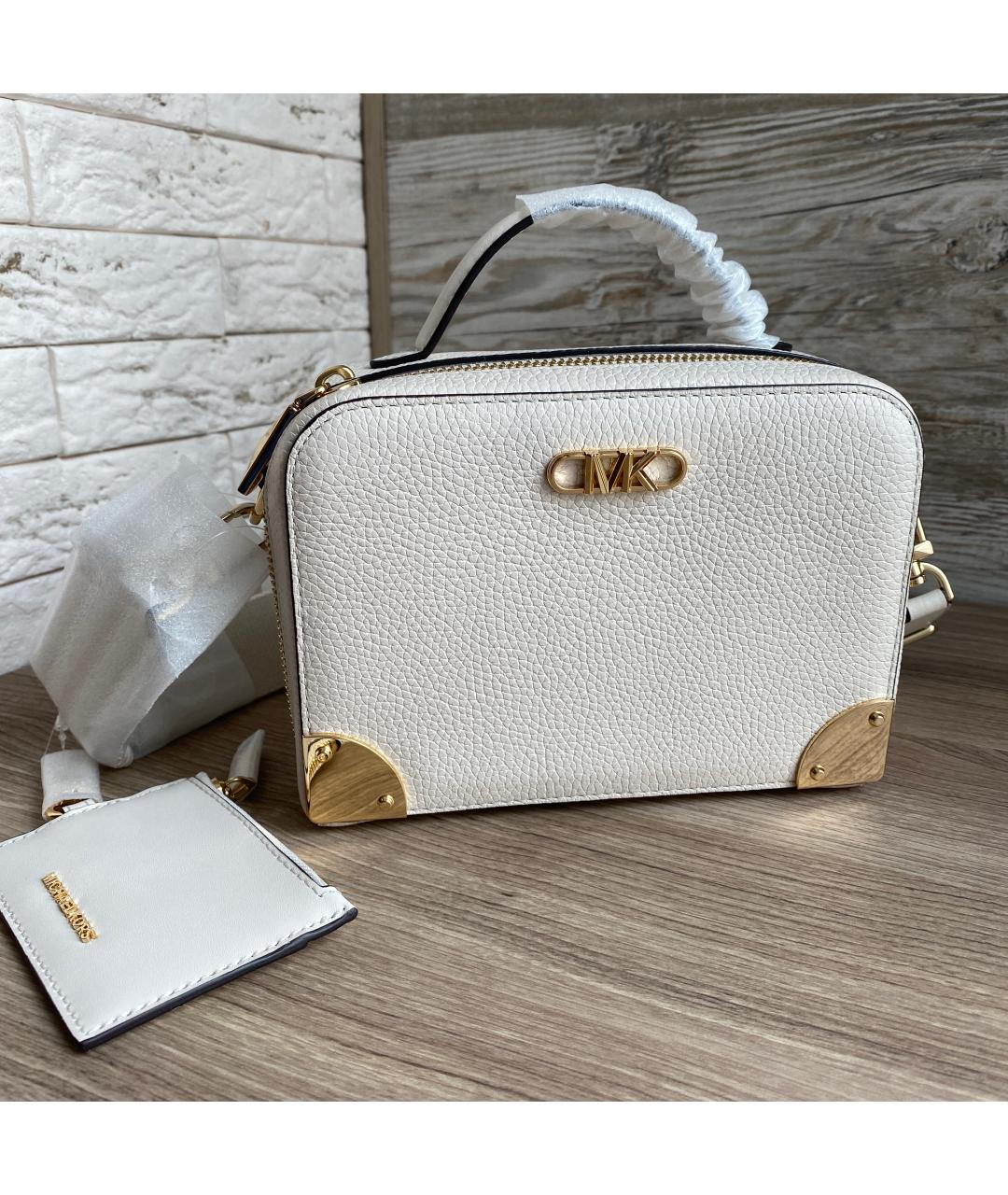 MICHAEL KORS Белая кожаная сумка с короткими ручками, фото 10
