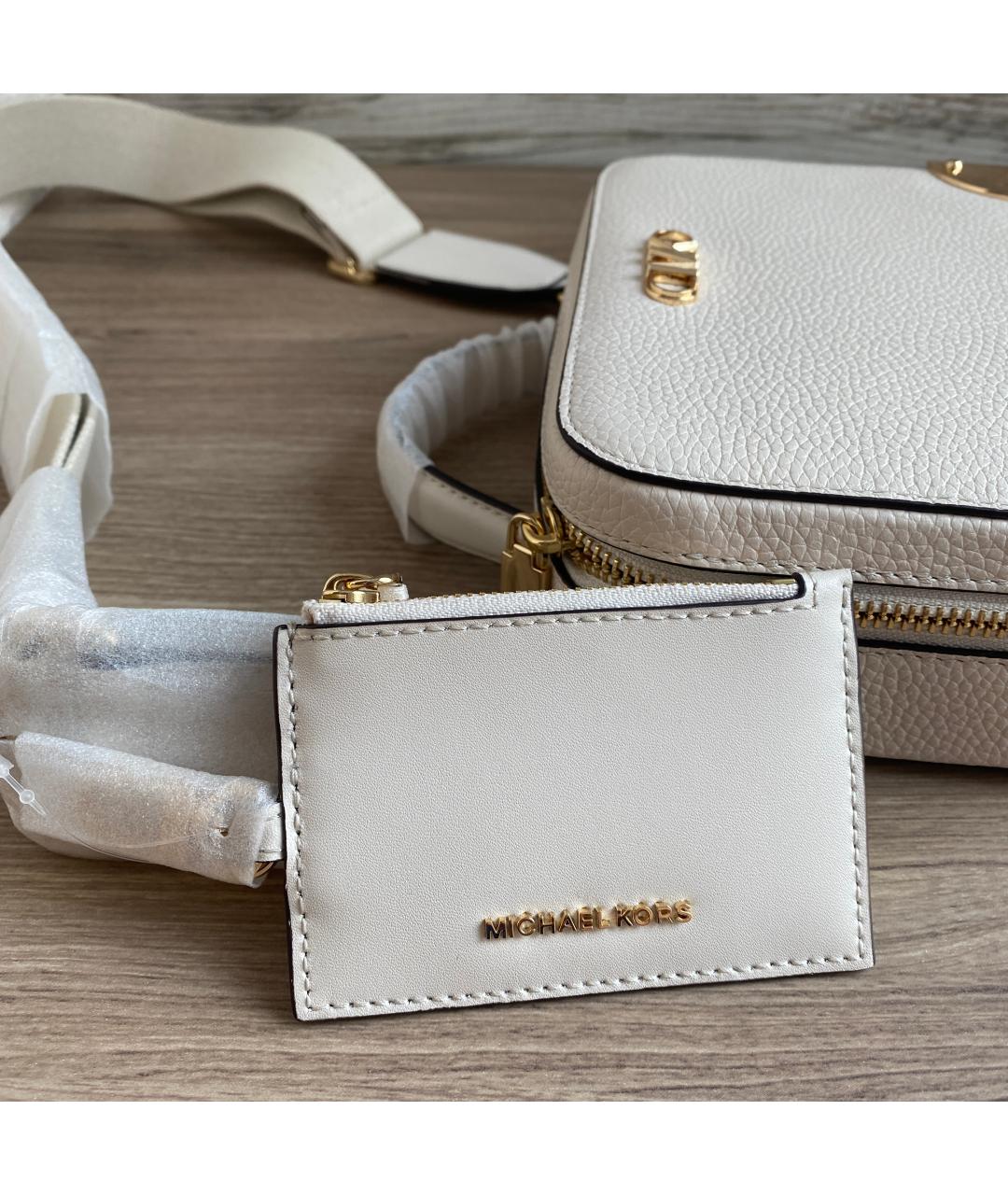 MICHAEL KORS Белая кожаная сумка с короткими ручками, фото 7
