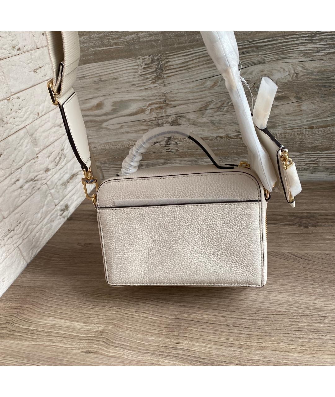 MICHAEL KORS Белая кожаная сумка с короткими ручками, фото 3