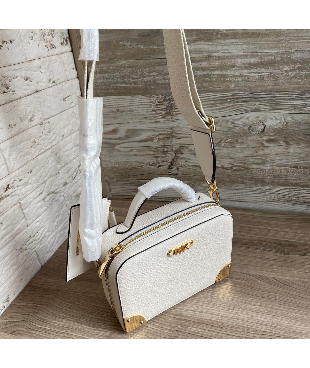MICHAEL KORS Белая кожаная сумка с короткими ручками, фото 4