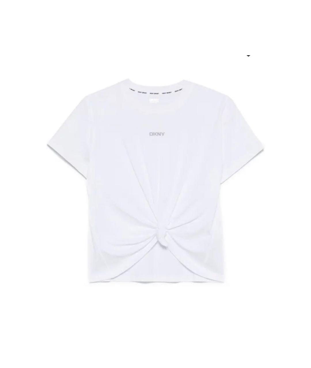 DKNY Белая хлопковая футболка, фото 6