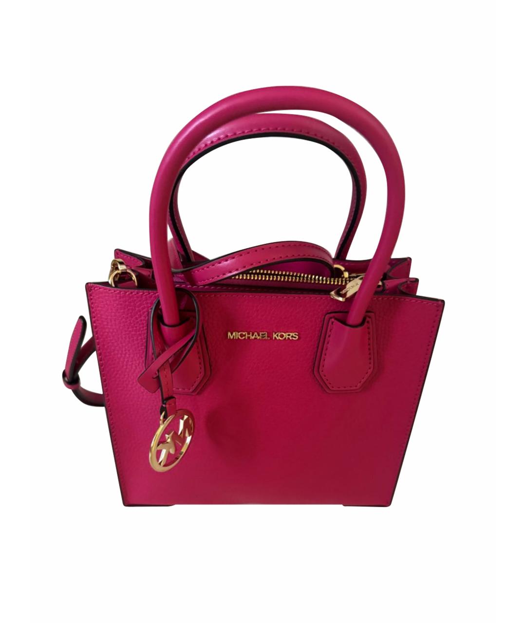 MICHAEL KORS Фуксия кожаная сумка с короткими ручками, фото 1
