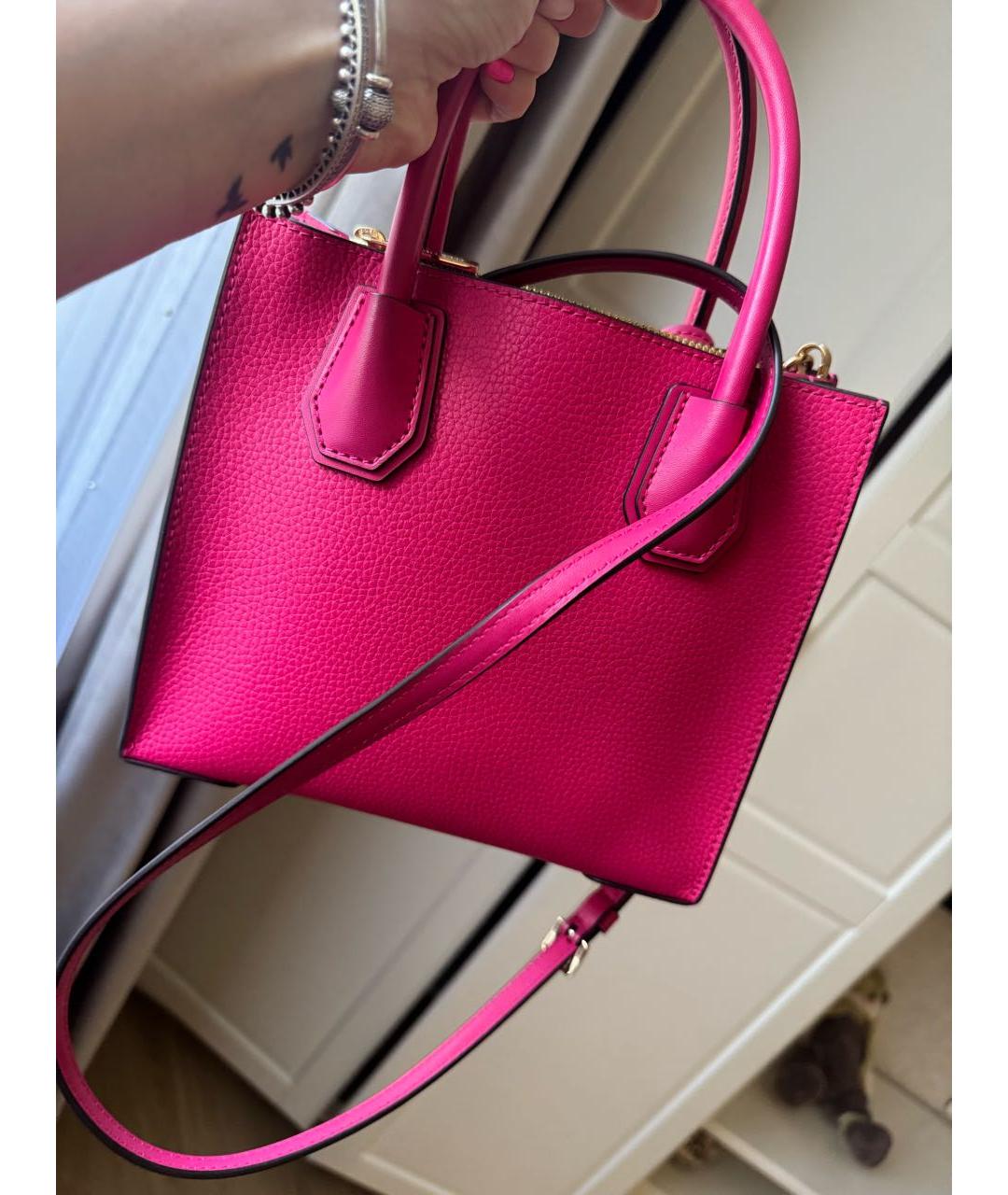 MICHAEL KORS Фуксия кожаная сумка с короткими ручками, фото 7