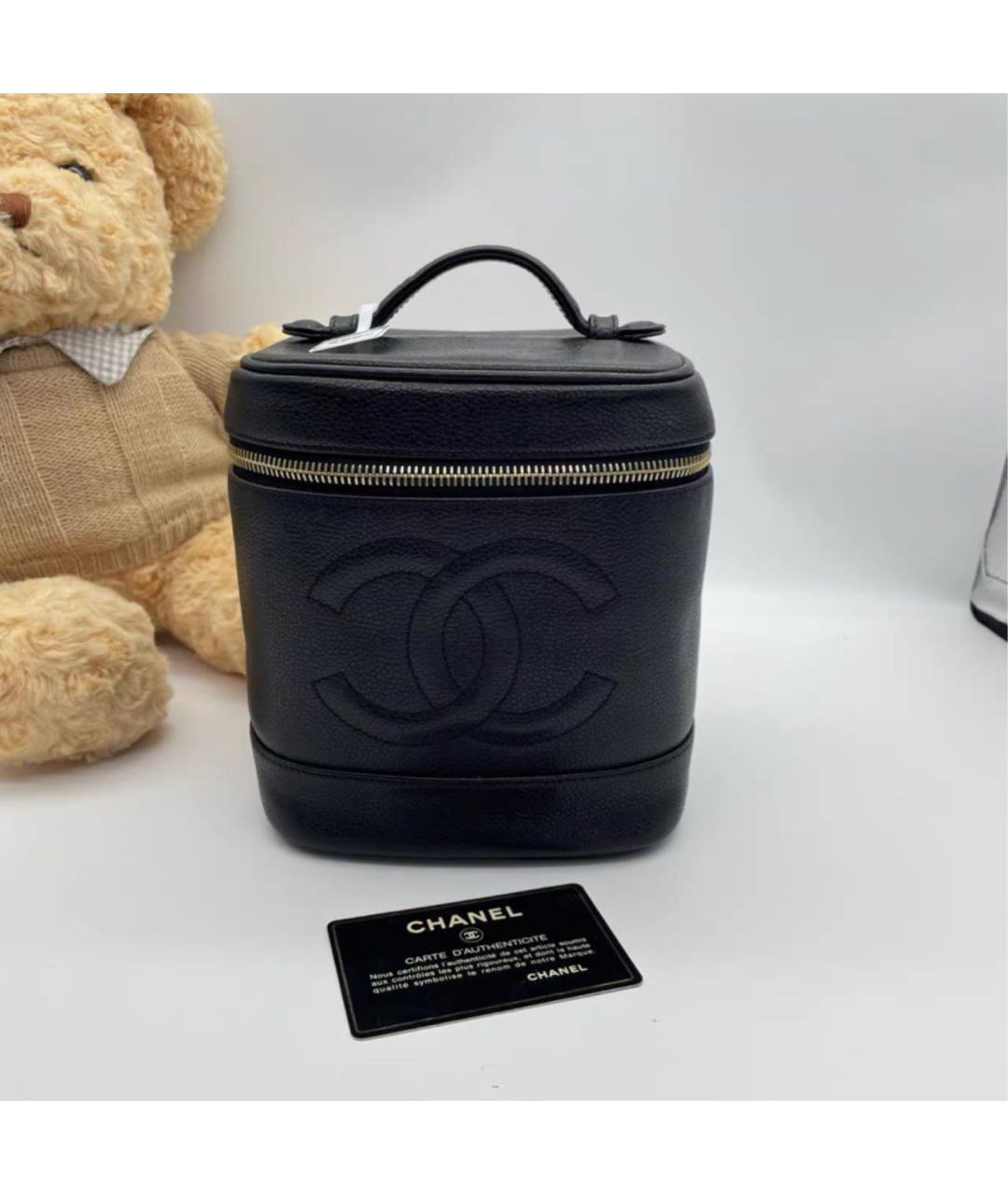 CHANEL Черная кожаная сумка с короткими ручками, фото 8