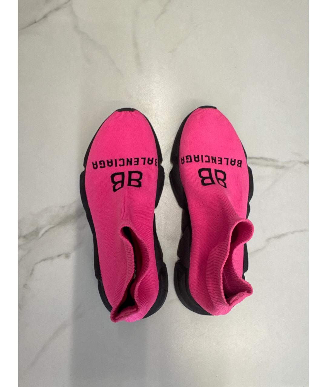 BALENCIAGA Фуксия текстильные кроссовки, фото 3