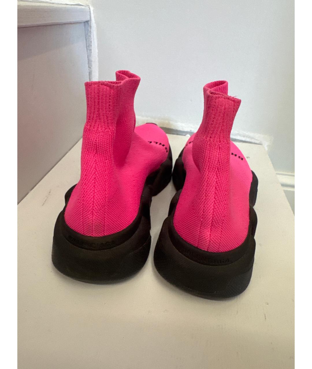 BALENCIAGA Фуксия текстильные кроссовки, фото 4