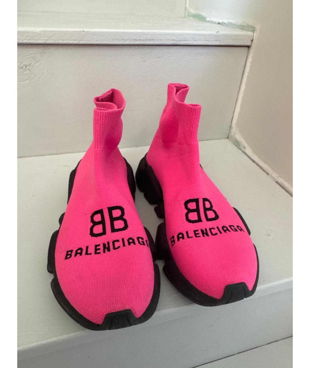 BALENCIAGA Фуксия текстильные кроссовки, фото 2
