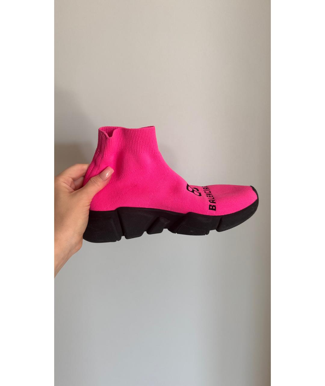 BALENCIAGA Фуксия текстильные кроссовки, фото 6