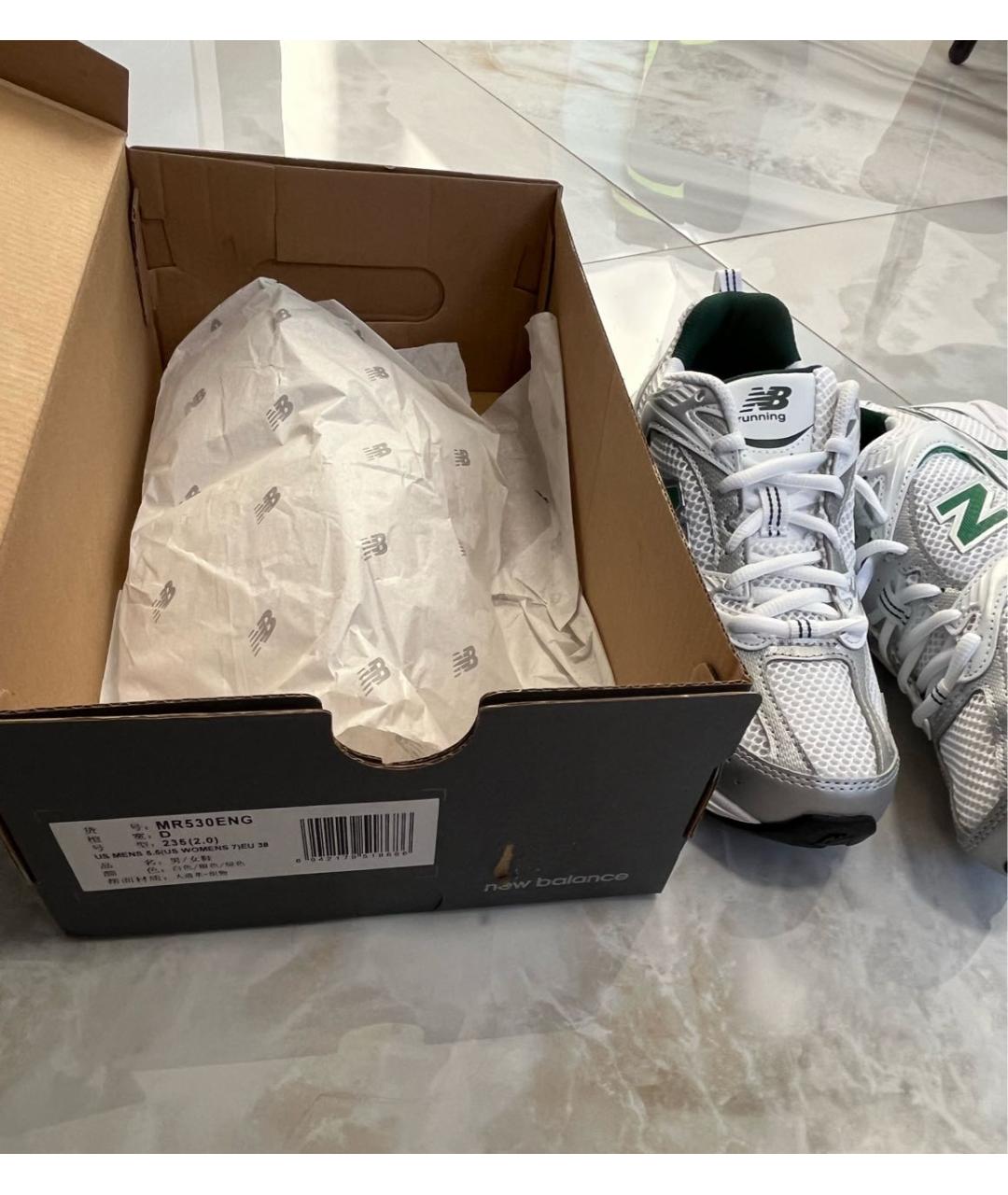 NEW BALANCE Белые кожаные кроссовки, фото 8