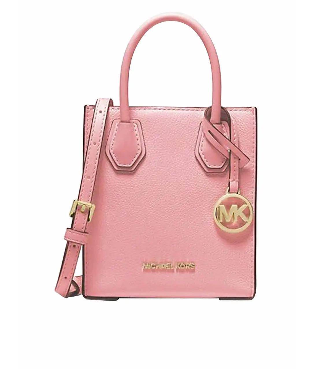 MICHAEL KORS Розовая кожаная сумка с короткими ручками, фото 6