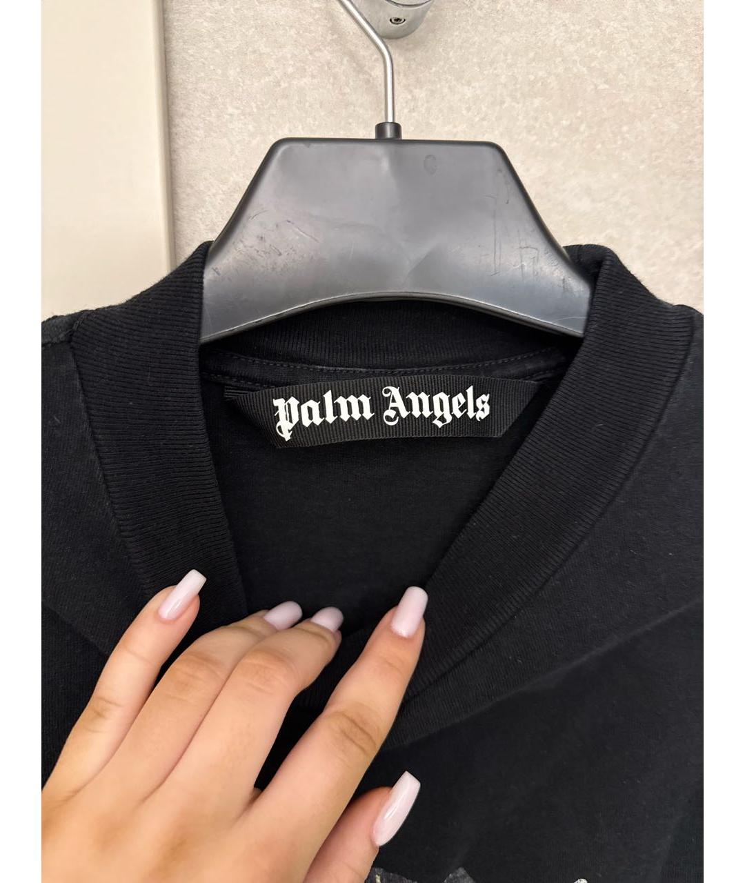 PALM ANGELS Черная хлопковая майка, фото 3