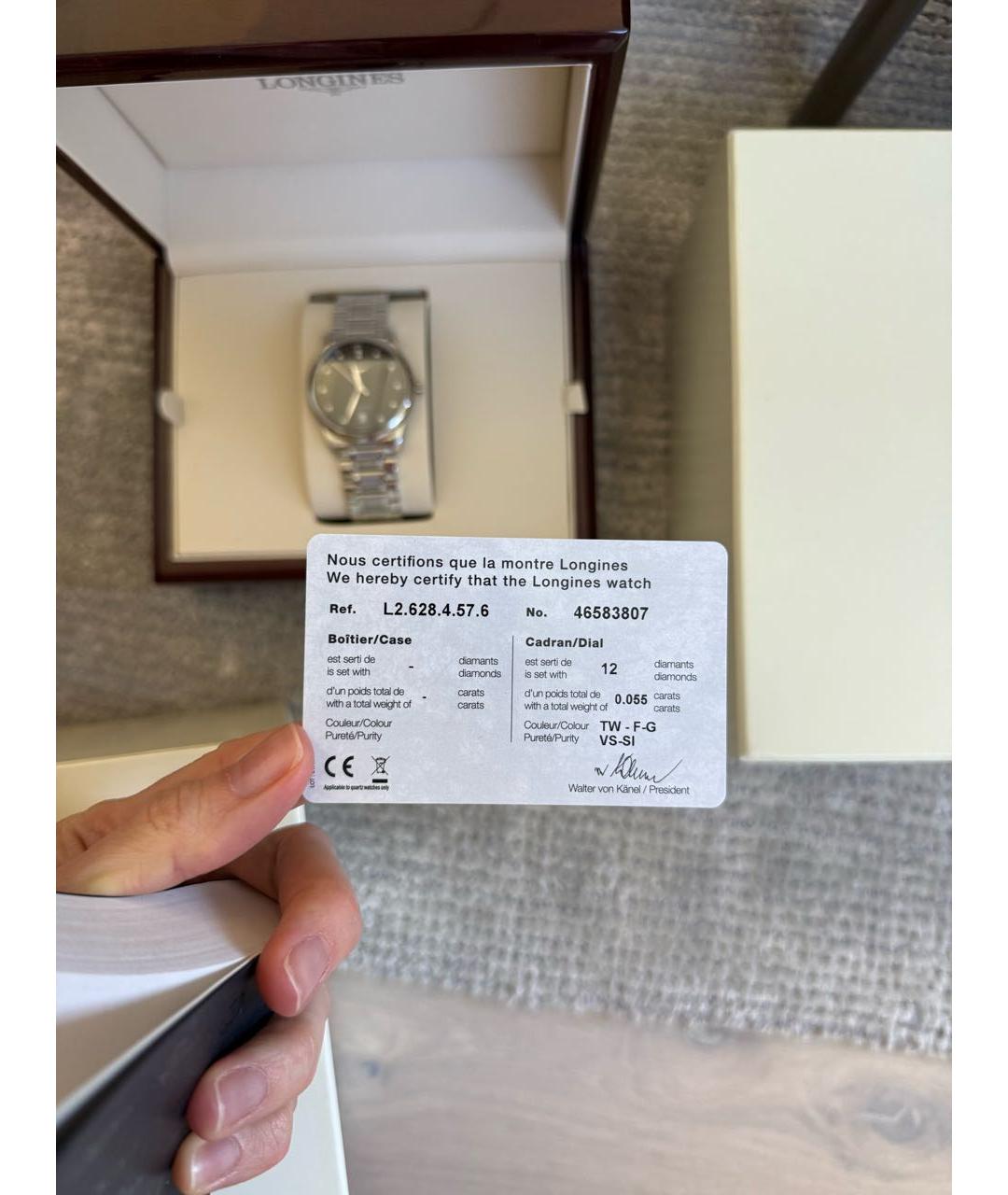 LONGINES Серые часы, фото 6