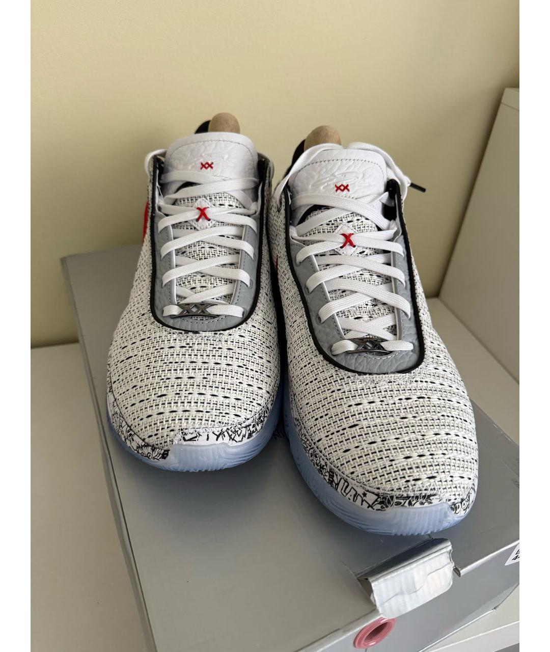 NIKE Белые текстильные низкие кроссовки / кеды, фото 2