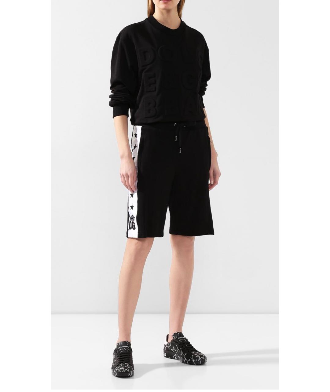 DOLCE&GABBANA Черные хлопко-эластановые шорты, фото 8