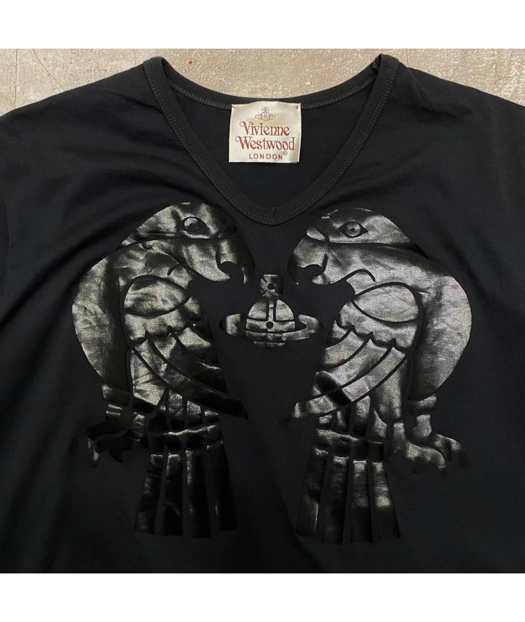 VIVIENNE WESTWOOD Антрацитовая хлопковая футболка, фото 2