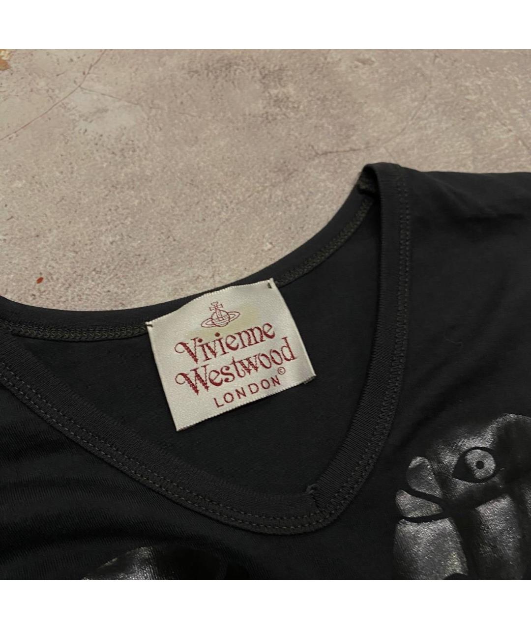 VIVIENNE WESTWOOD Антрацитовая хлопковая футболка, фото 5