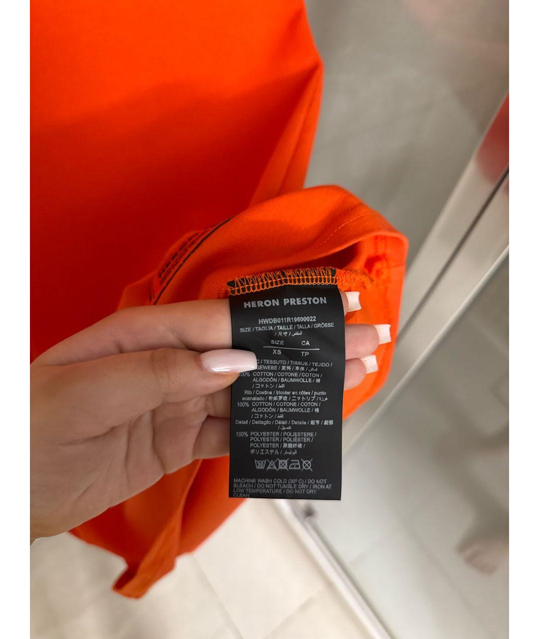 HERON PRESTON Оранжевое хлопковое повседневное платье, фото 6