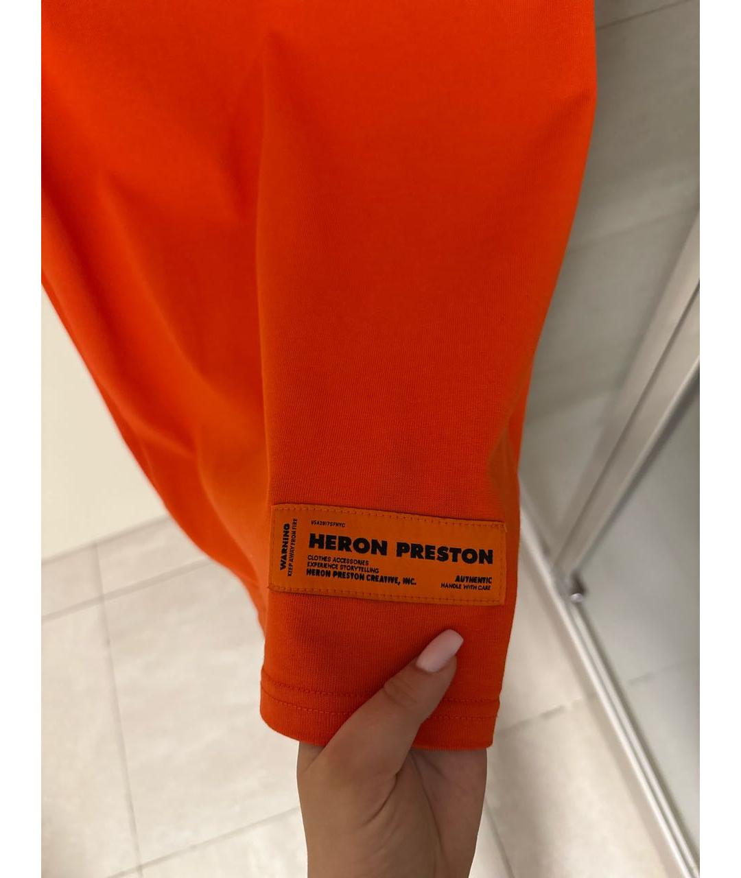 HERON PRESTON Оранжевое хлопковое повседневное платье, фото 5