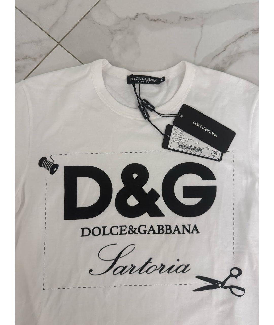 DOLCE&GABBANA Белая хлопковая футболка, фото 3