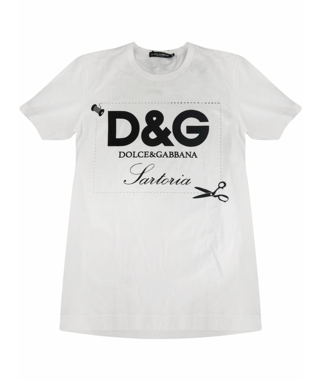 DOLCE&GABBANA Белая хлопковая футболка, фото 1
