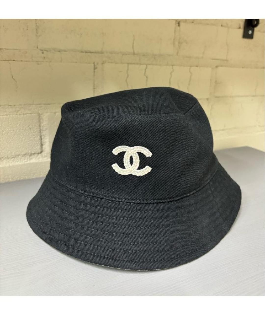CHANEL Черная хлопковая панама, фото 3