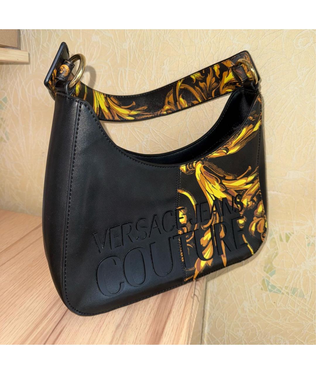 VERSACE JEANS COUTURE Черная сумка с короткими ручками, фото 3