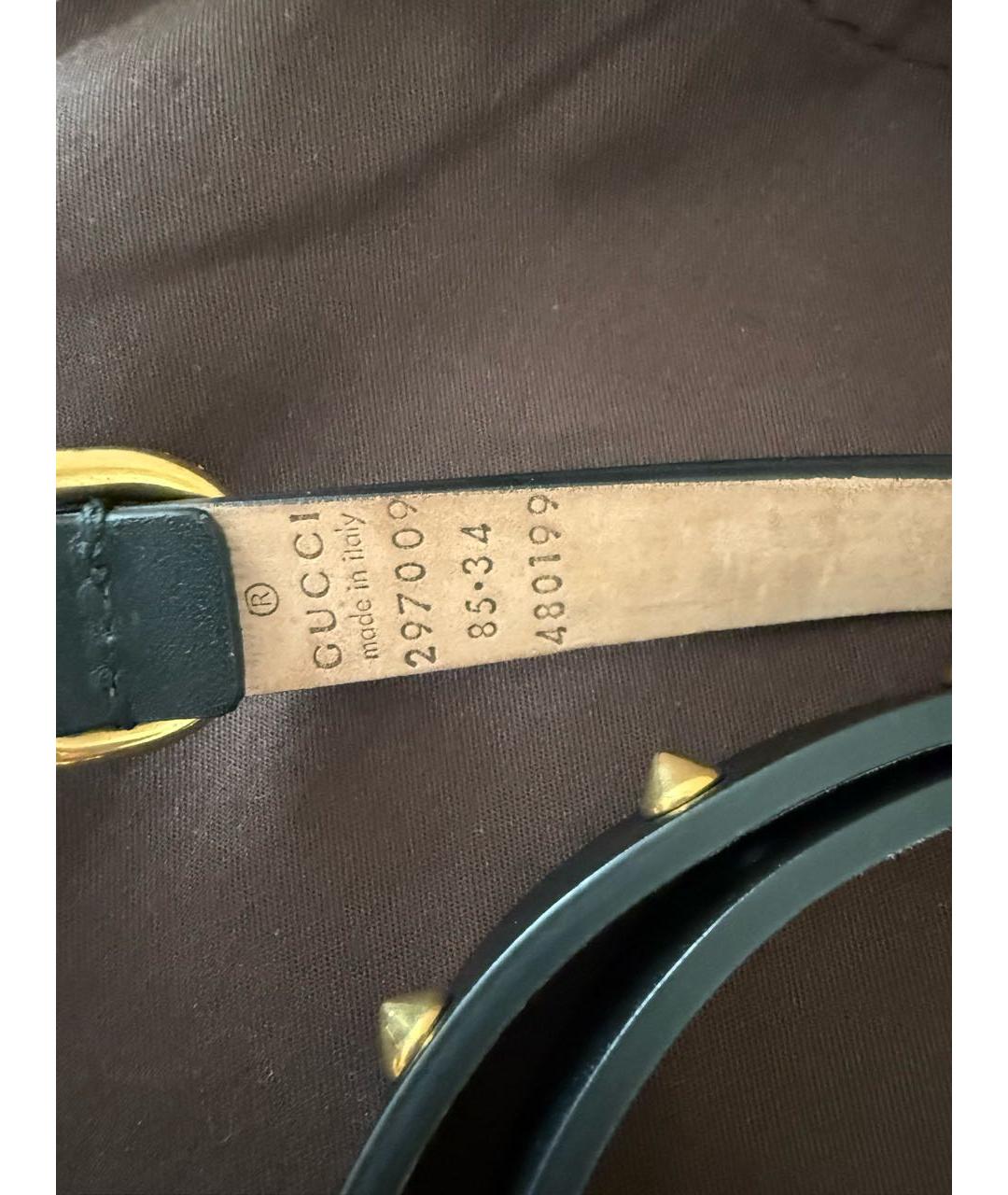 GUCCI Черный кожаный ремень, фото 7