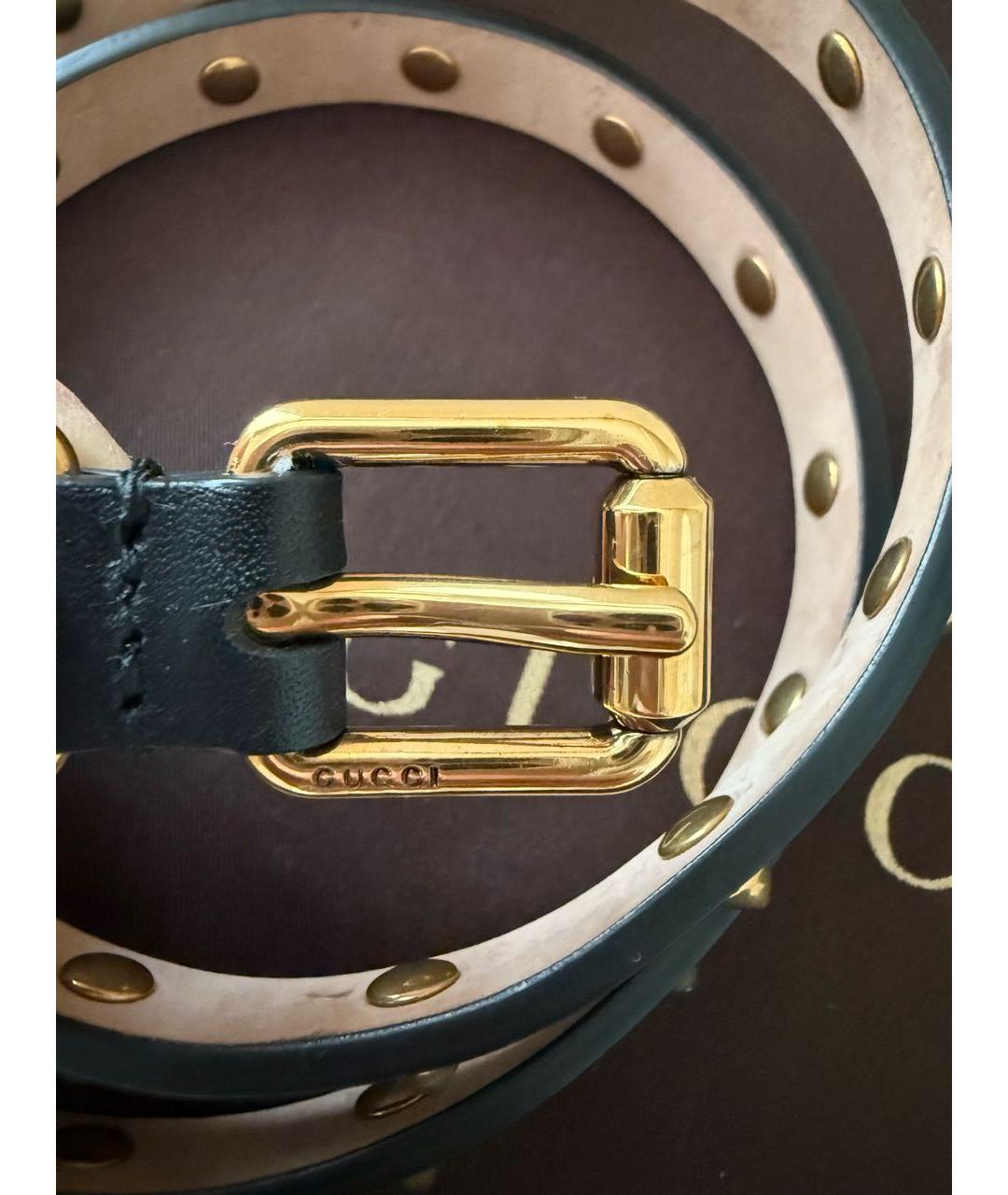 GUCCI Черный кожаный ремень, фото 3