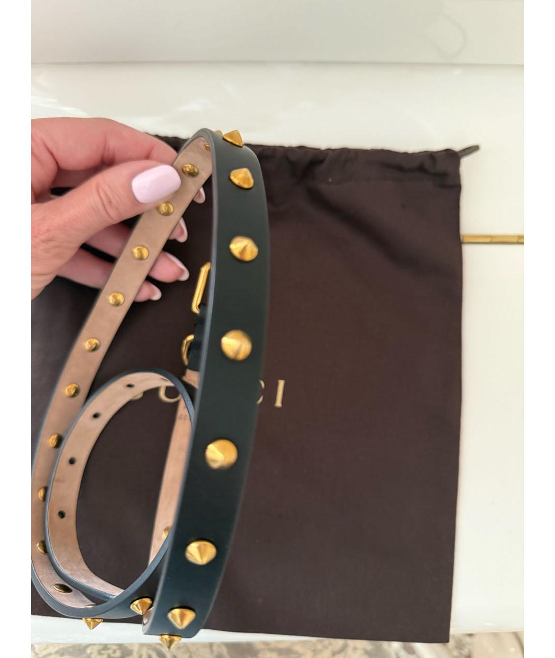 GUCCI Черный кожаный ремень, фото 8