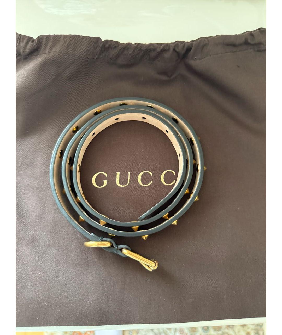 GUCCI Черный кожаный ремень, фото 6