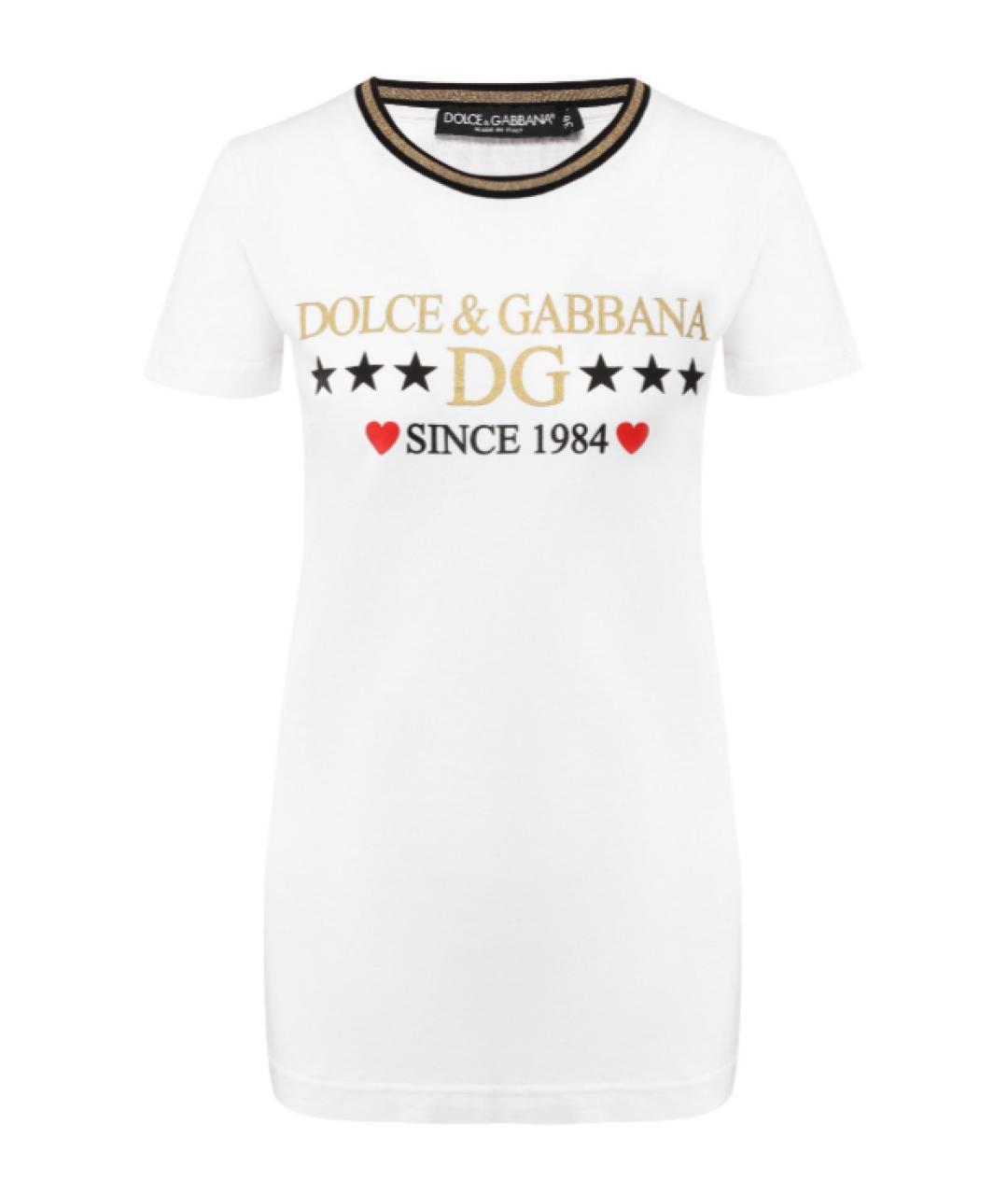 DOLCE&GABBANA Белая хлопковая футболка, фото 1
