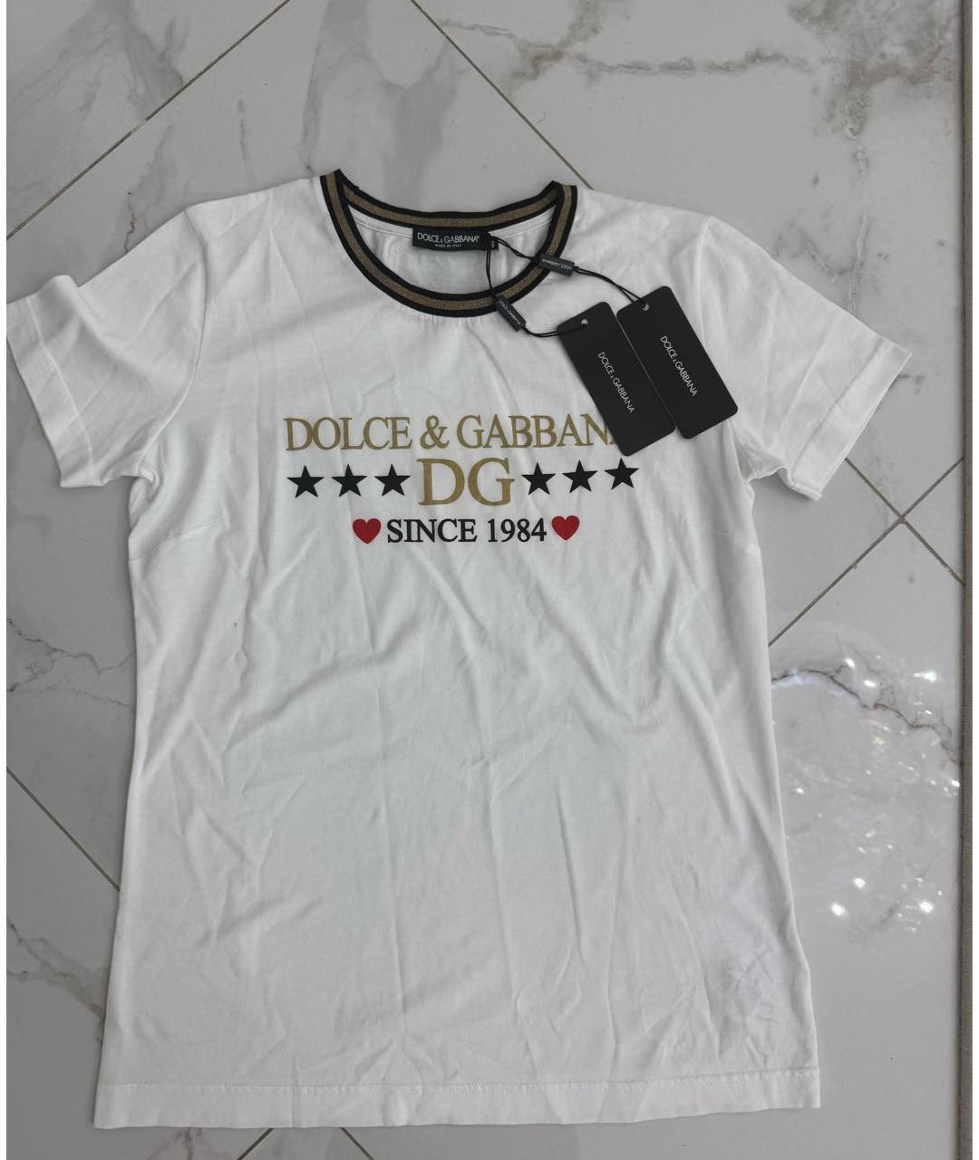 DOLCE&GABBANA Белая хлопковая футболка, фото 2