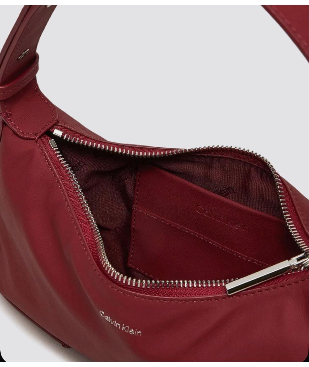 CALVIN KLEIN Бордовая сумка с короткими ручками, фото 3