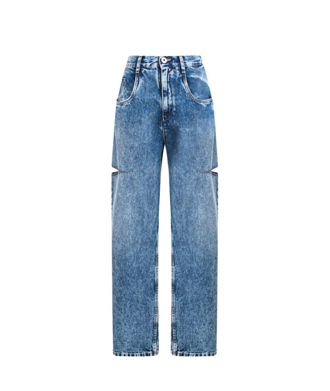 MAISON MARGIELA Синие хлопковые прямые джинсы, фото 1