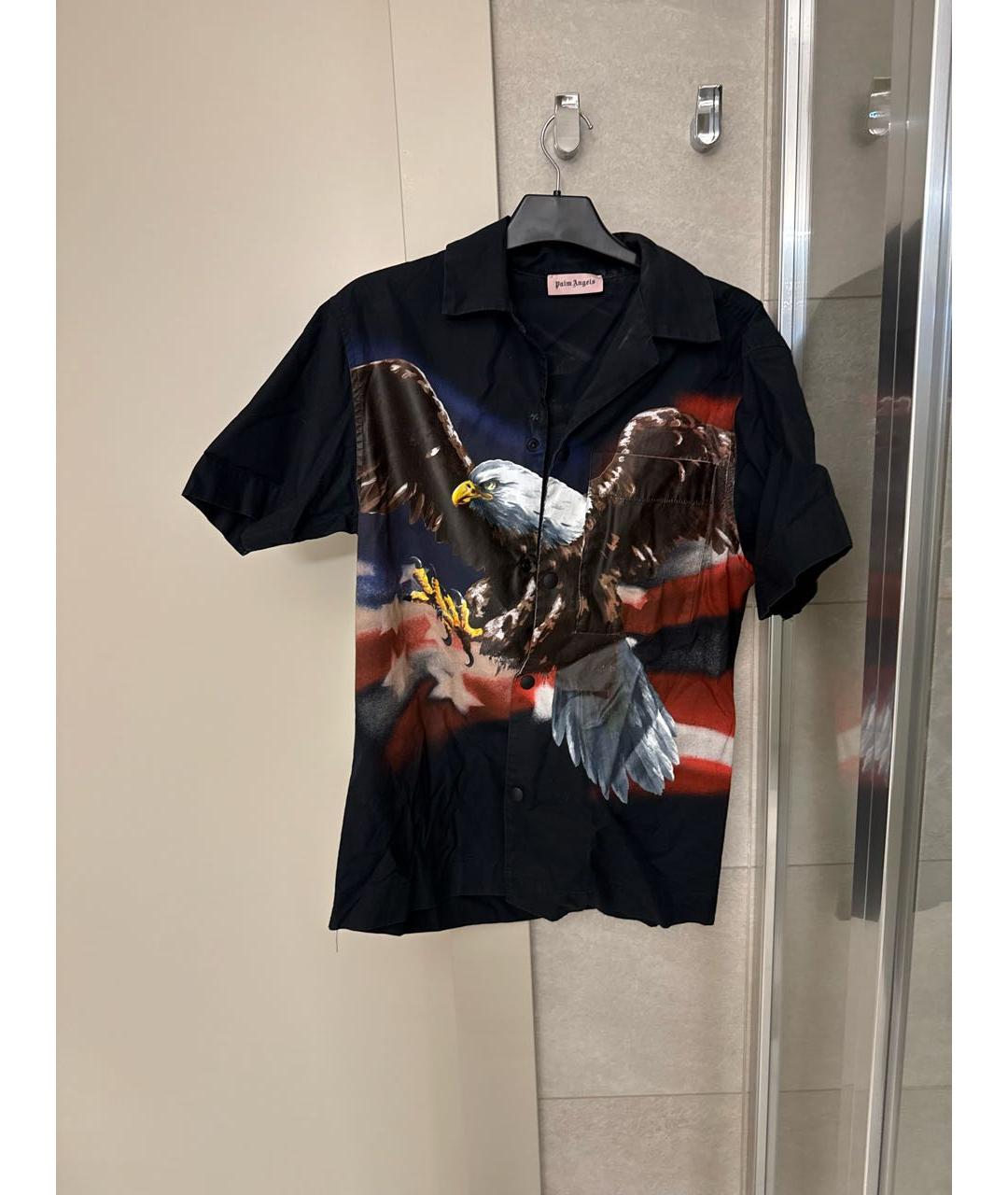 PALM ANGELS Черная хлопковая кэжуал рубашка, фото 4