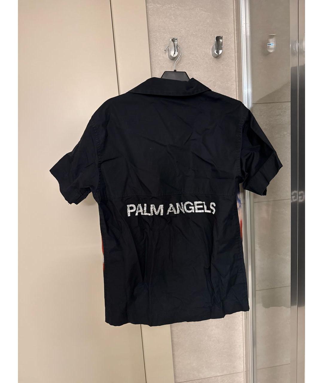 PALM ANGELS Черная хлопковая кэжуал рубашка, фото 2