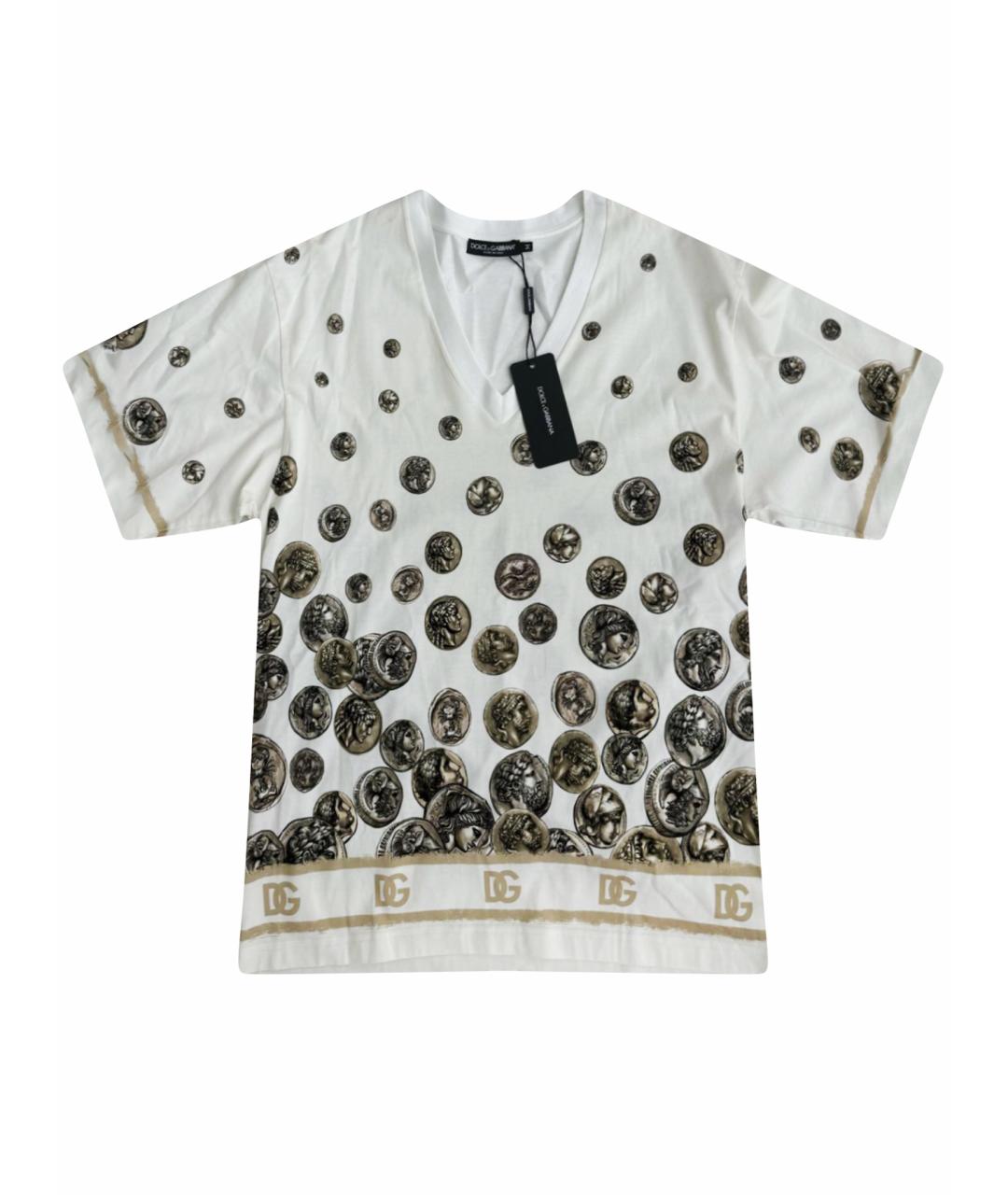 DOLCE&GABBANA Белая хлопковая футболка, фото 1