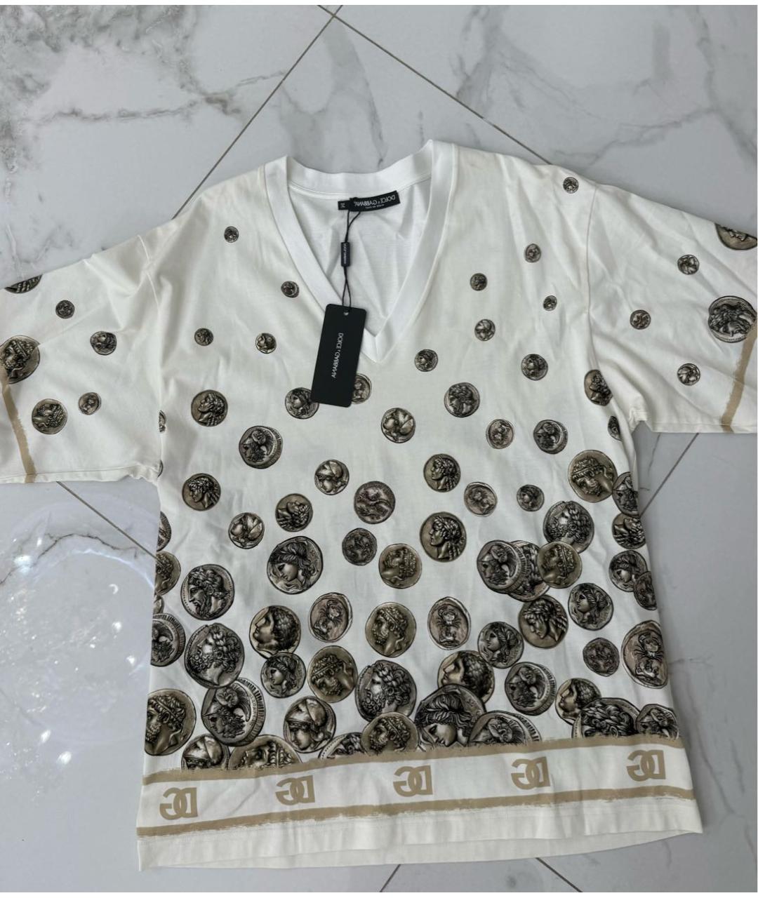 DOLCE&GABBANA Белая хлопковая футболка, фото 4