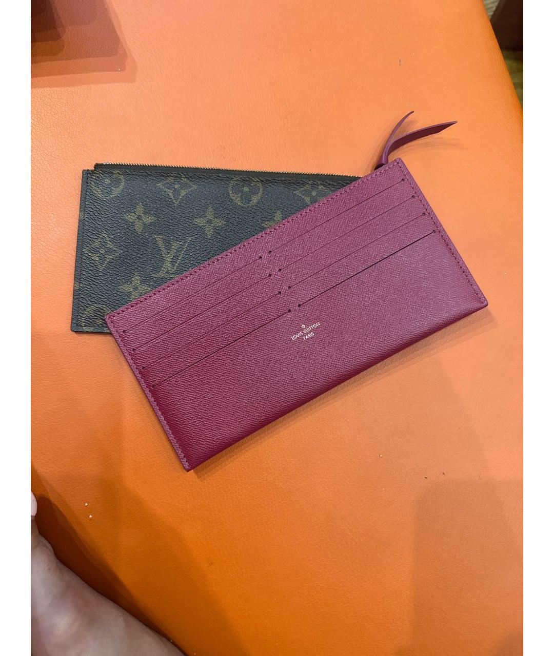 LOUIS VUITTON Коричневый кожаный кошелек, фото 5