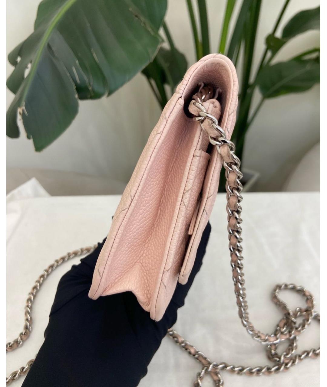 CHANEL Розовая кожаная сумка через плечо, фото 4